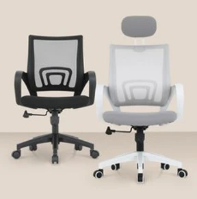 린백토리 베이직 사무실 학생 공부 컴퓨터 자세교정 편안한 메쉬 책상 의자, 헤드 X, 블랙