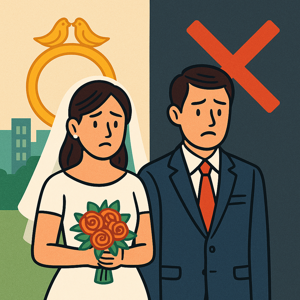 결혼했지만, 법적부부가 아닌 남녀의 이미지