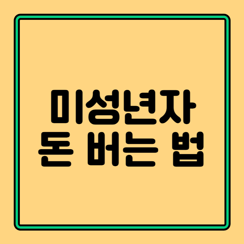 미성년자 학생 틱톡 돈 버는 법