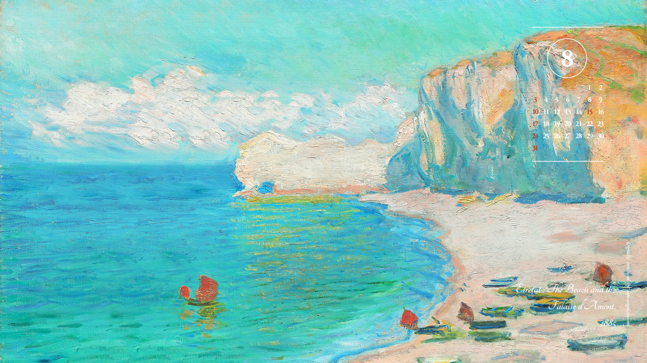 06 에트르타 해변과 팔레스 다몽 A - 2025년8월 노트북배경화면