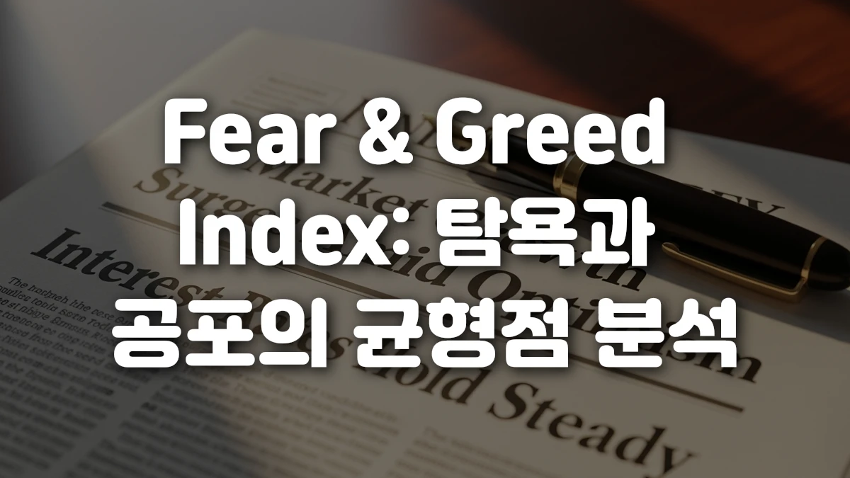 Fear Greed Index 탐욕과 공포의 균형점 분석