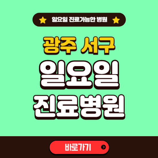 광주 서구 일요일 진료 가능한 병원 ❘ 주말 문여는 곳 총정리 (소아과, 내과, 안과, 치과, 피부과, 정형외과, 산부인과)