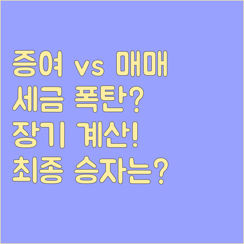 부동산 증여와 매매 중 누가 이득? ..