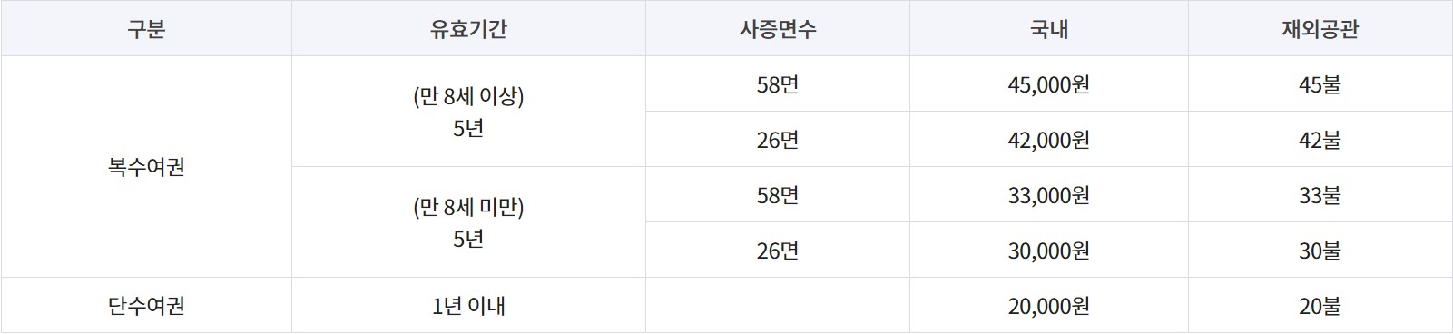 미성년자여권재발급비용