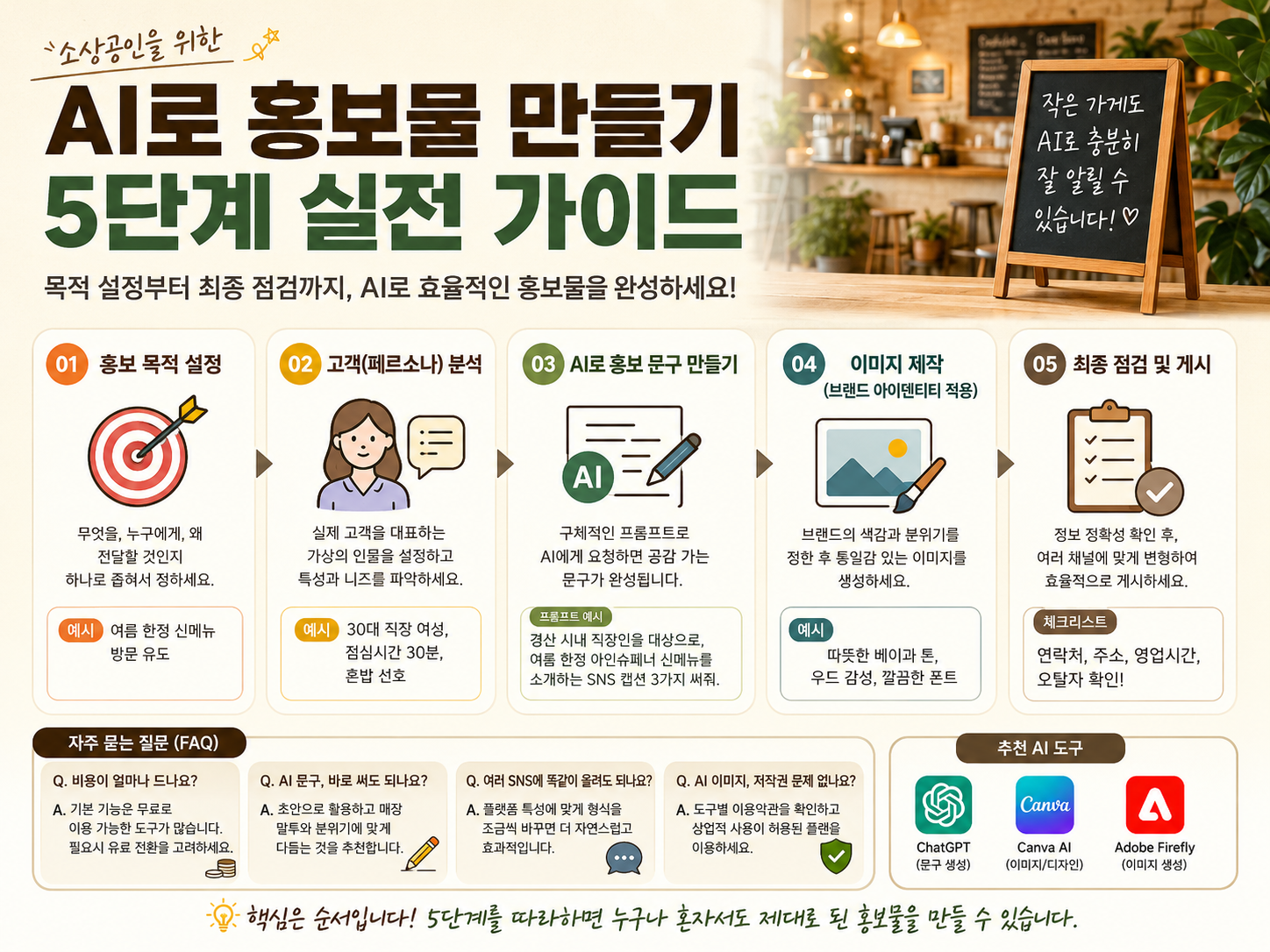 소상공인 AI 홍보물 (홍보목적, 고객분석, 홍보문구, 이미지제작)