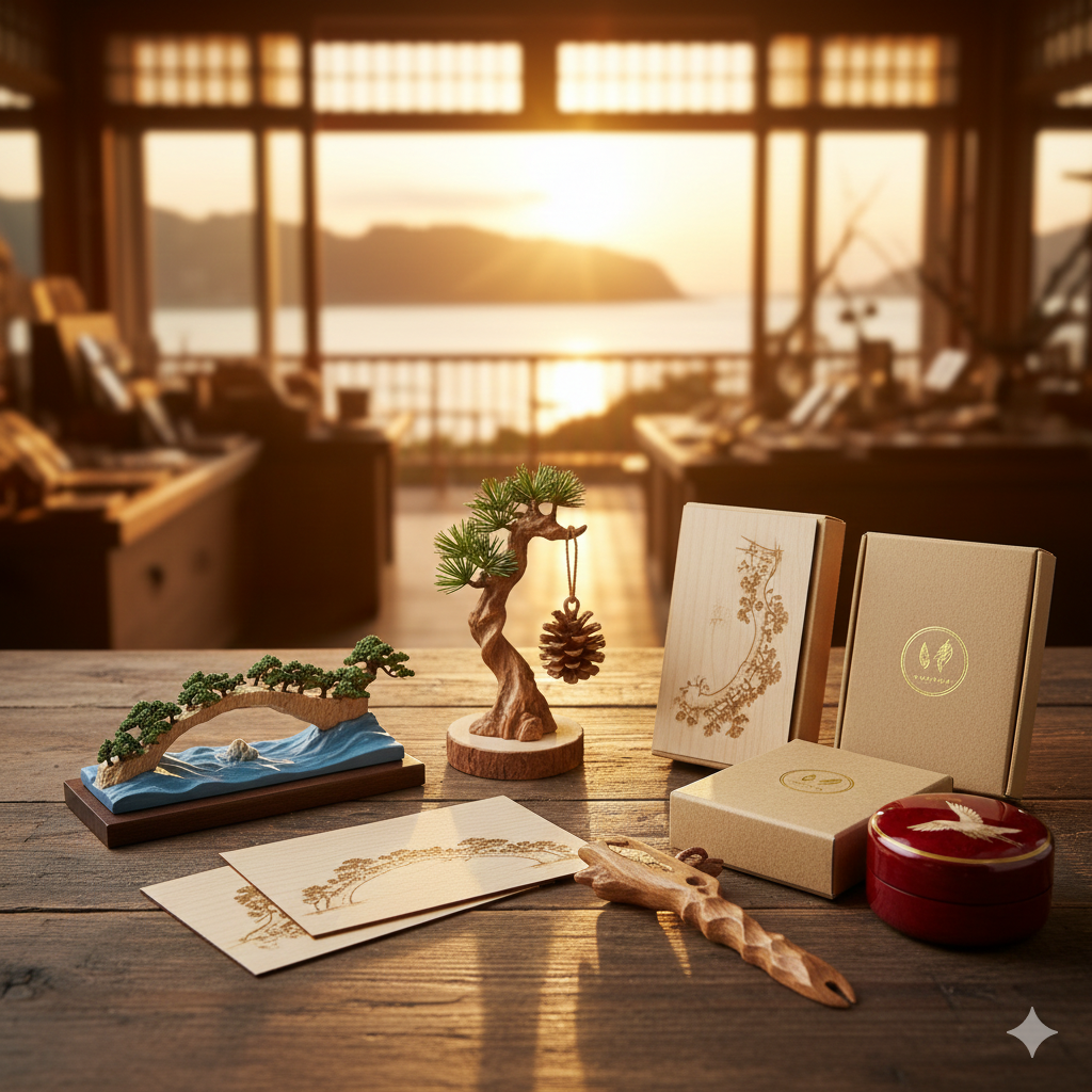 아마노하시다테 상징인 소나무 공예품