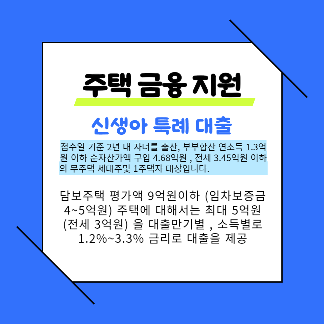 <출처: 국토교통부> 청년주거복지 정책 -신생아특례대출