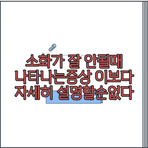 소화가 잘 안될때 나타나는증상 이보다 자세히 설명할순없다