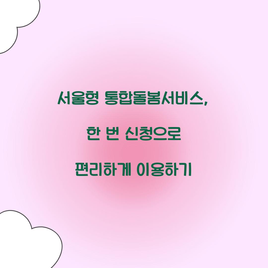 서울형 통합돌봄서비스