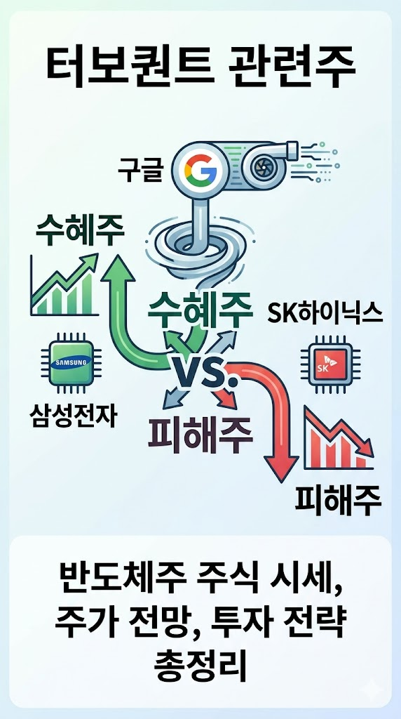 터보퀀트 관련주, 수혜주, 피해주, 구글, 삼성전자, SK하이닉스, 반도체주 주식 시세, 주가 전망, 투자 전략 총정리
