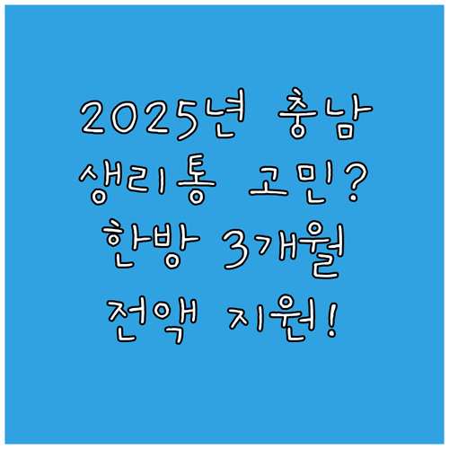 소득 무관 2025 충남 청소년 월경..