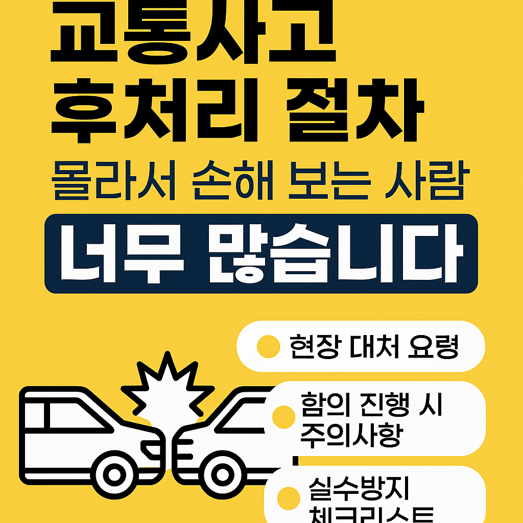 [교통사고 후처리 절차] 이거 몰라서 수백만 원 손해봤습니다