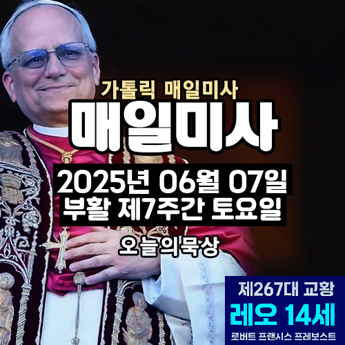 2025년 6월 7일 매일미사 부활 제7주간 토요일 오늘의 묵상