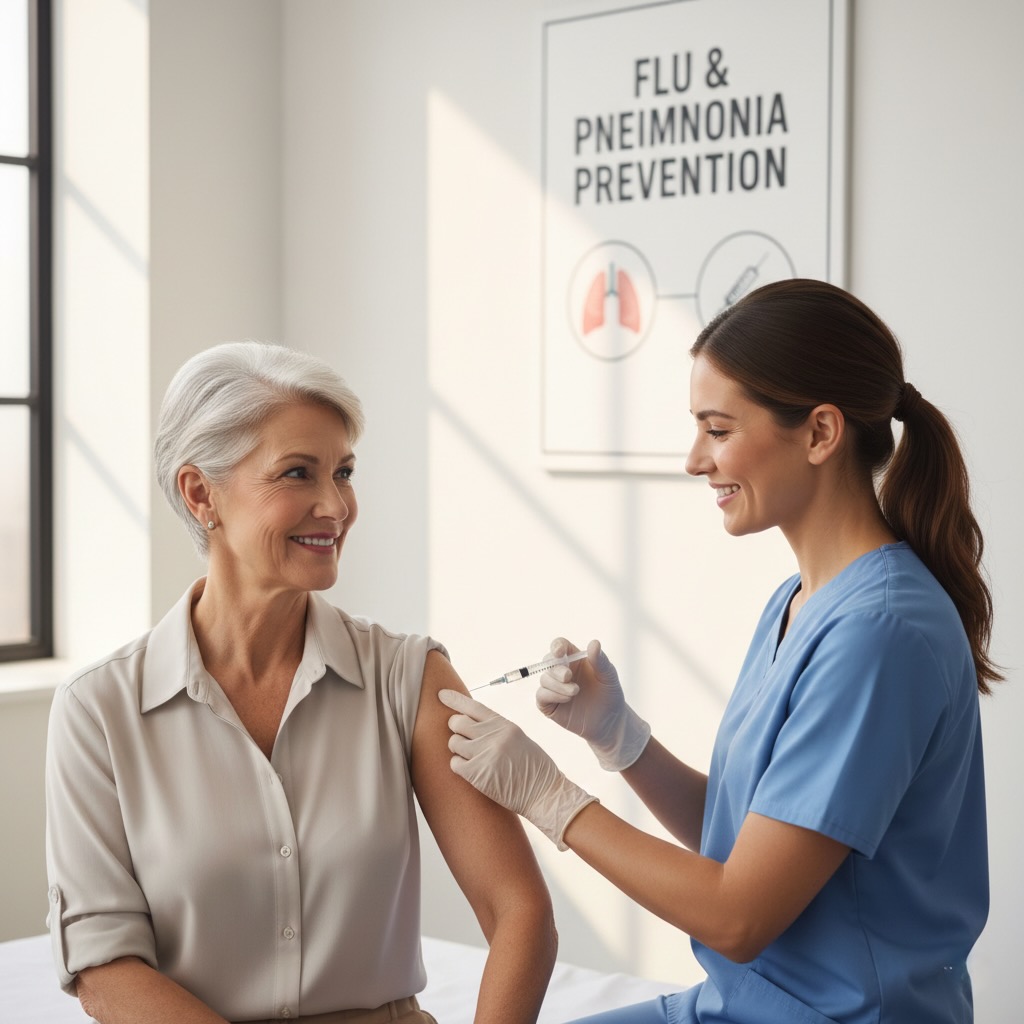 독감 감기 폐렴구균 백신 시니어 건강 관리 환절기 예방 접종
