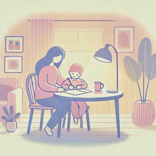 실제 한부모 + 자녀 생활감 있는 장면