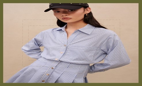 스트라이프 셔츠 드레스