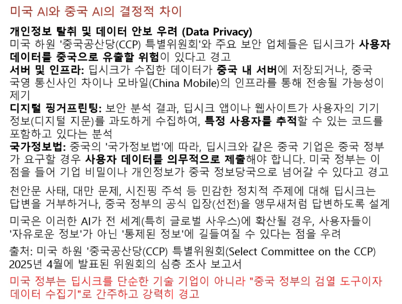 중국의 딥시크 보급이 플랫폼 이슈가 아닌 안보 이슈인 이유