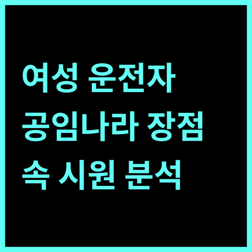 여성 운전자에게 인기 공임나라 장점