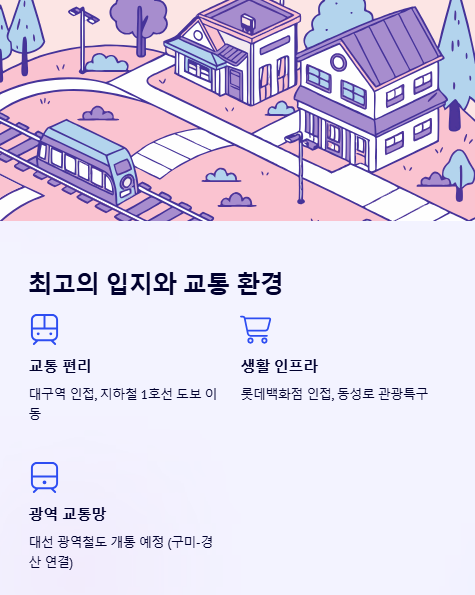 최고의 입지와 교통 환경