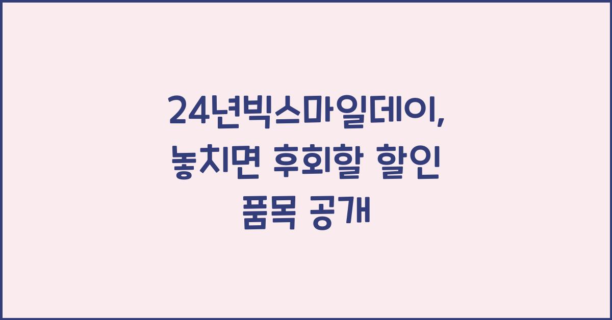 24년빅스마일데이