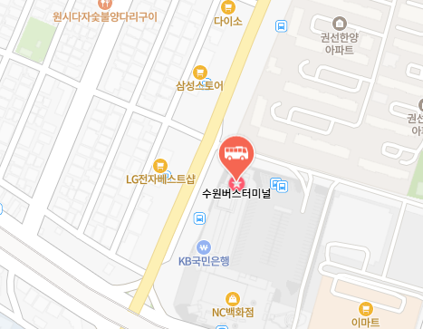 수원버스터미널 위치-지도