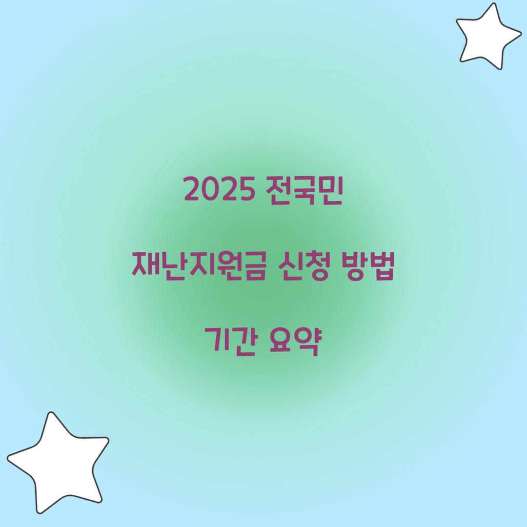 2025 전국민 재난지원금 신청