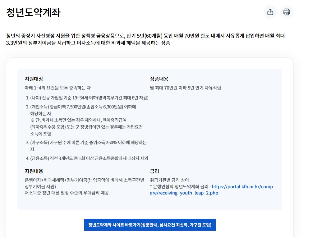 청년도약계좌 가입조건 상세안내