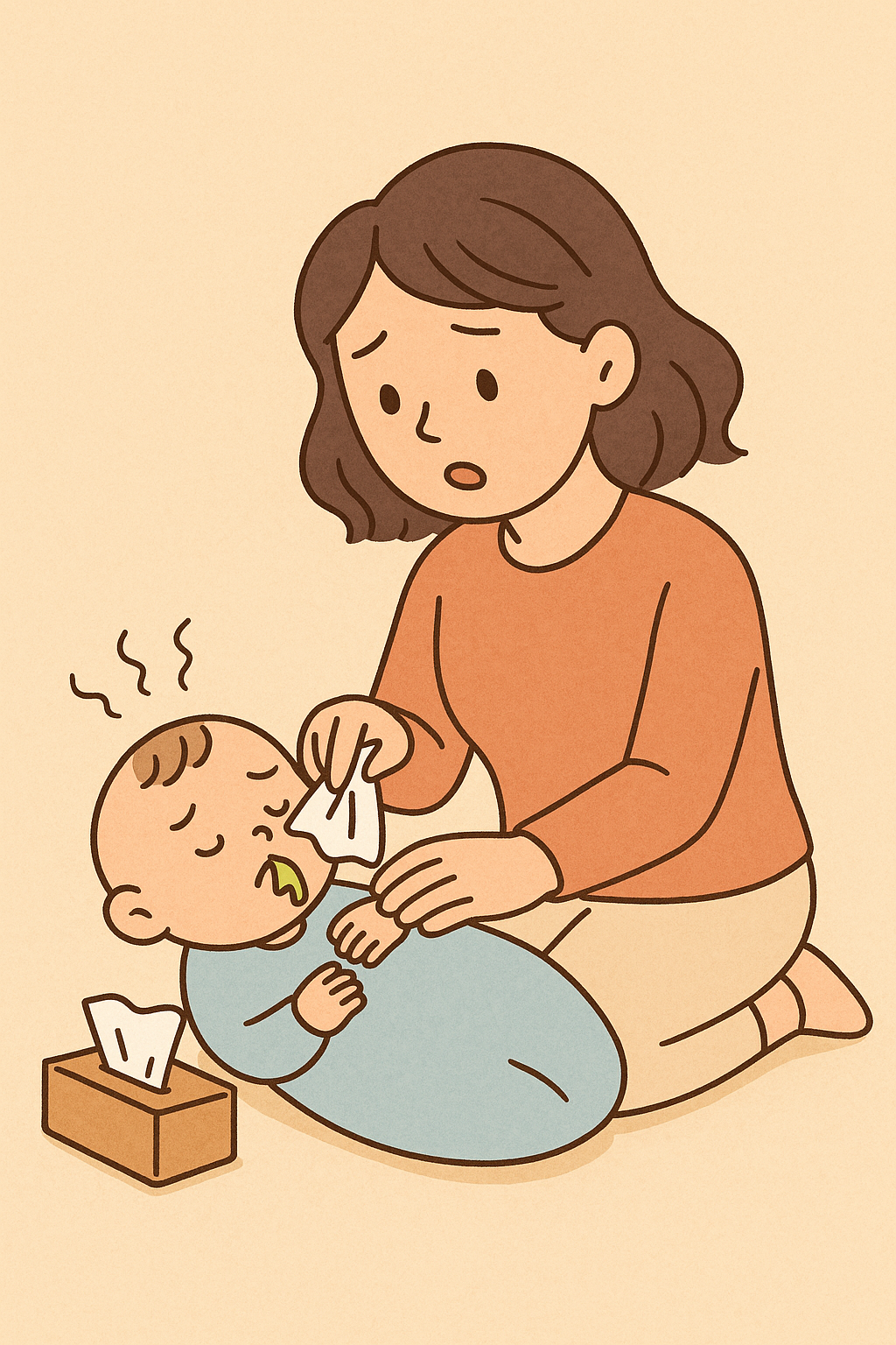 신생아 콧물 관리 가이드에 대한 이미지