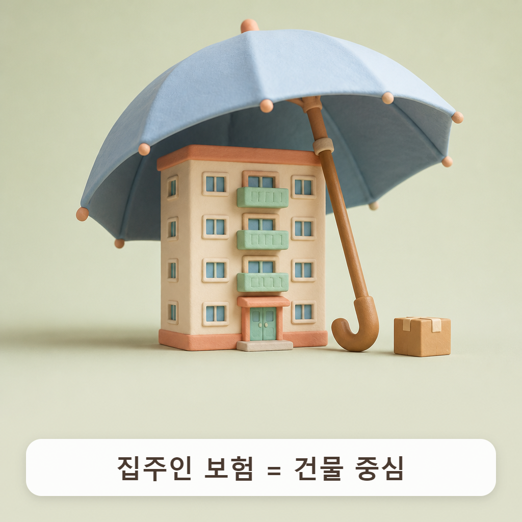 건물 모형 위에 덮인 커다란 우산 하나