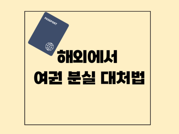 해외에서 여권 분실 시 대처법