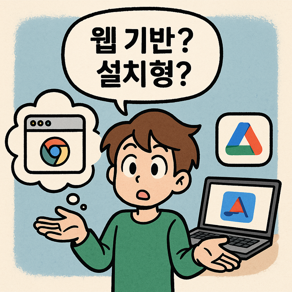 웹 기반 vs 설치형 글쓰기 앱 차이점