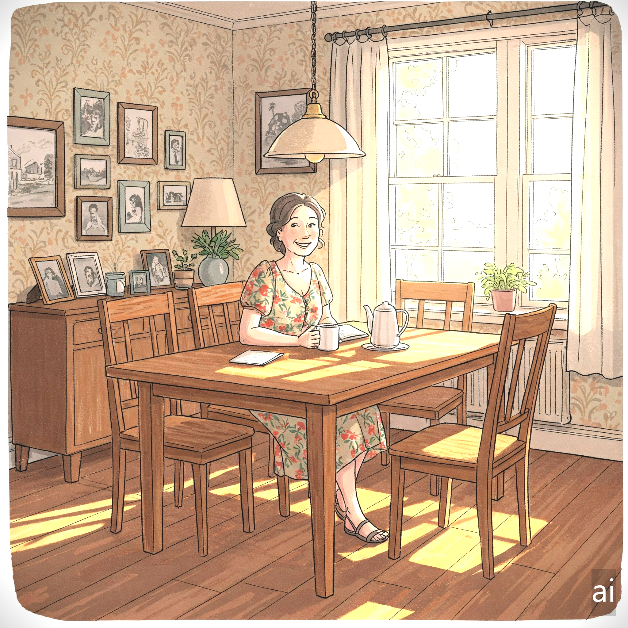 웃고 있는 주부