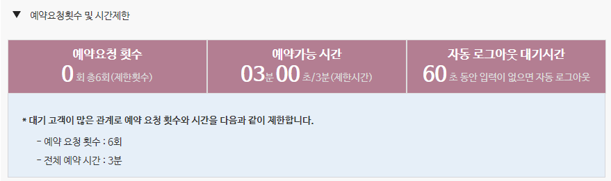 예약요청횟수 및 시간제한