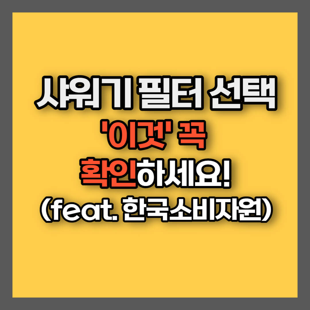 샤워기 필터 선택