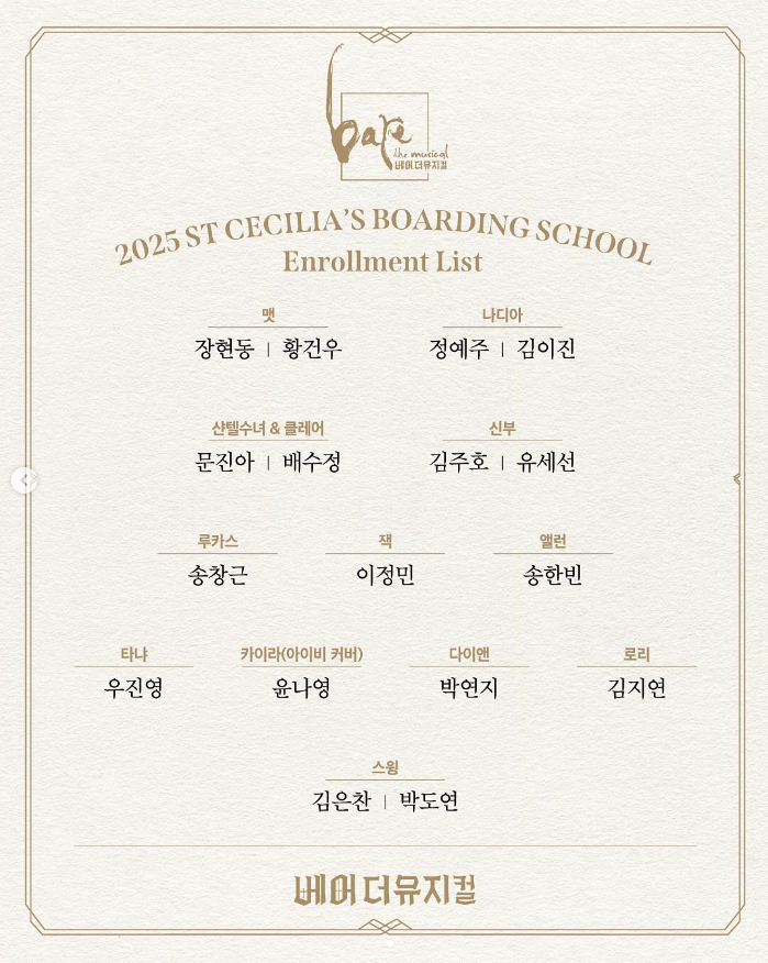 베어 더 뮤지컬 캐스팅 맷 외