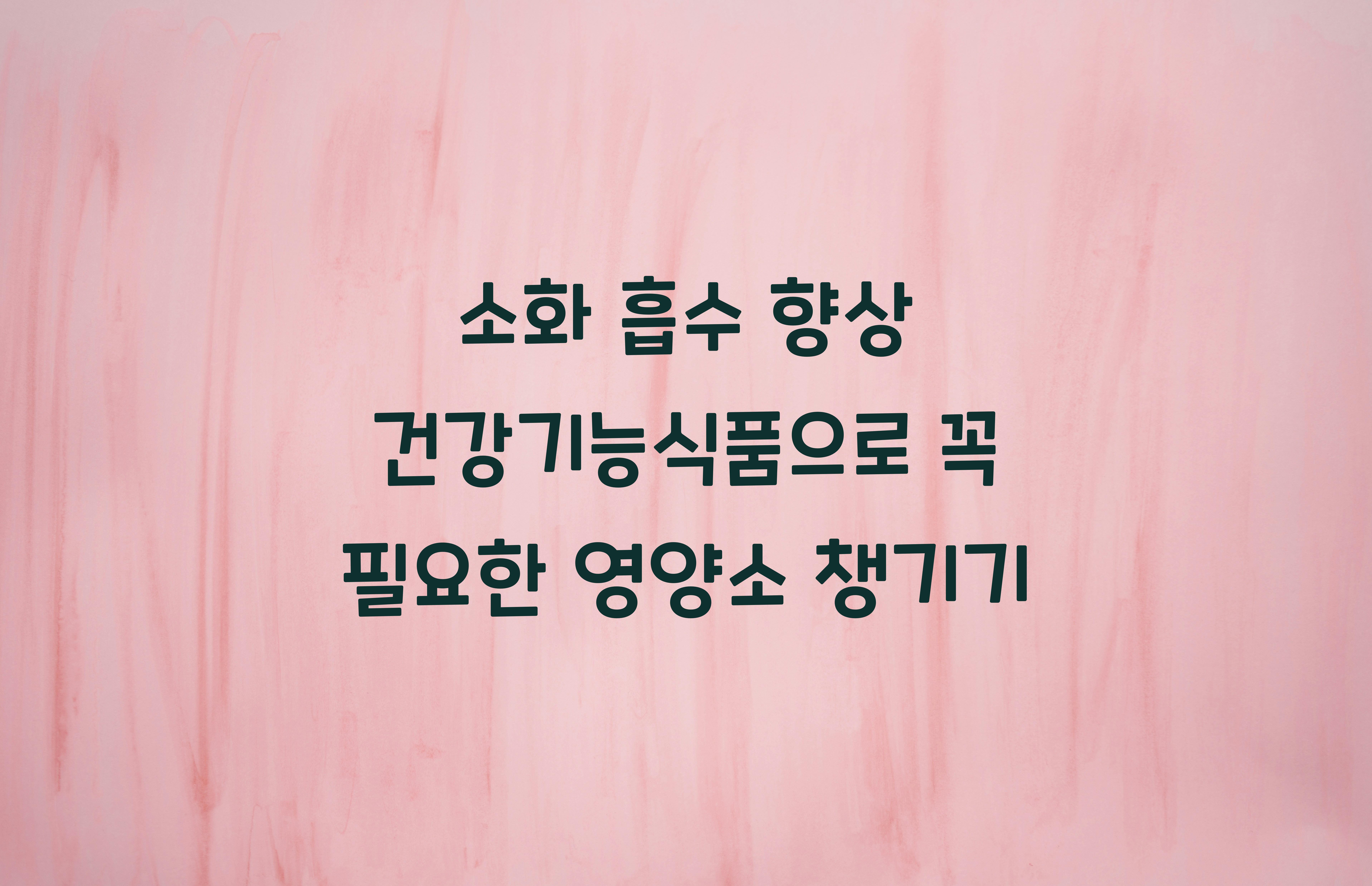 소화 흡수 향상 건강기능식품