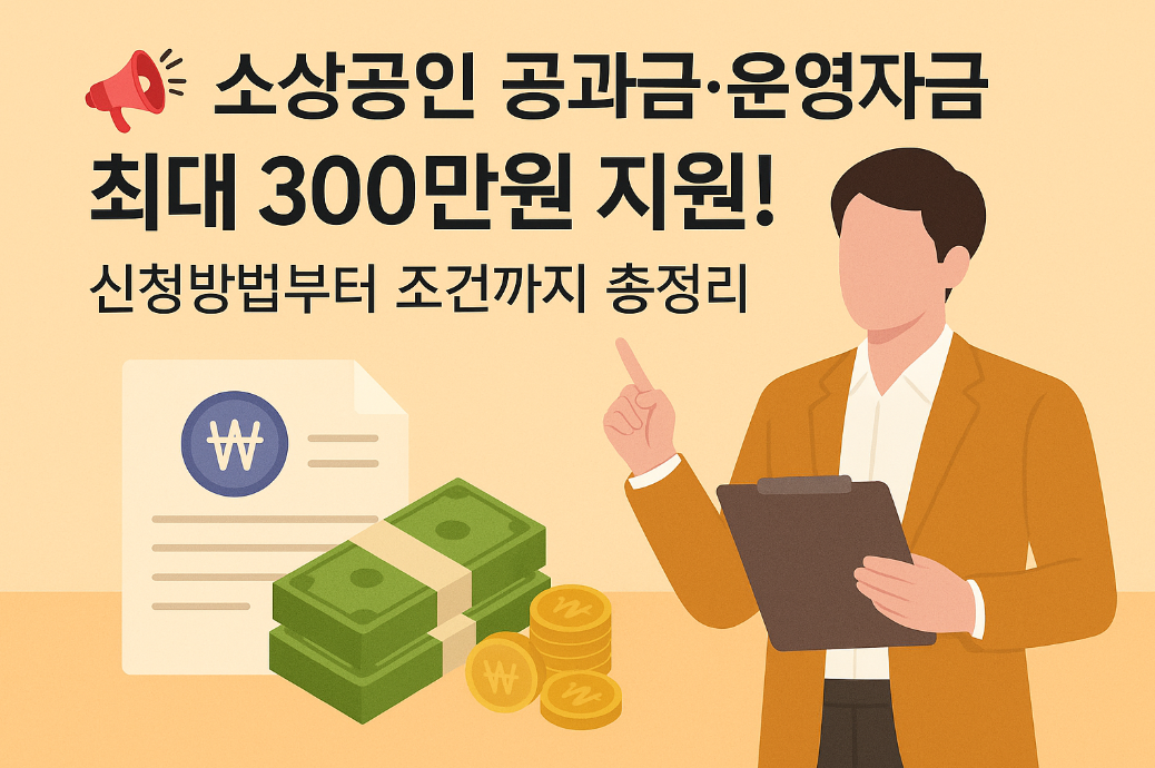 소상공인 공과금&middot;운영자금 최대 300만원 지원