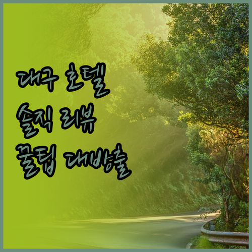대구 호텔 어디가 좋을까? 솔직 리뷰