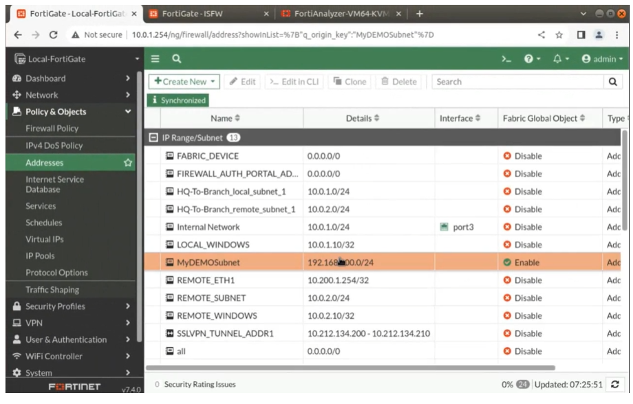 FortiAnalyzer 연동