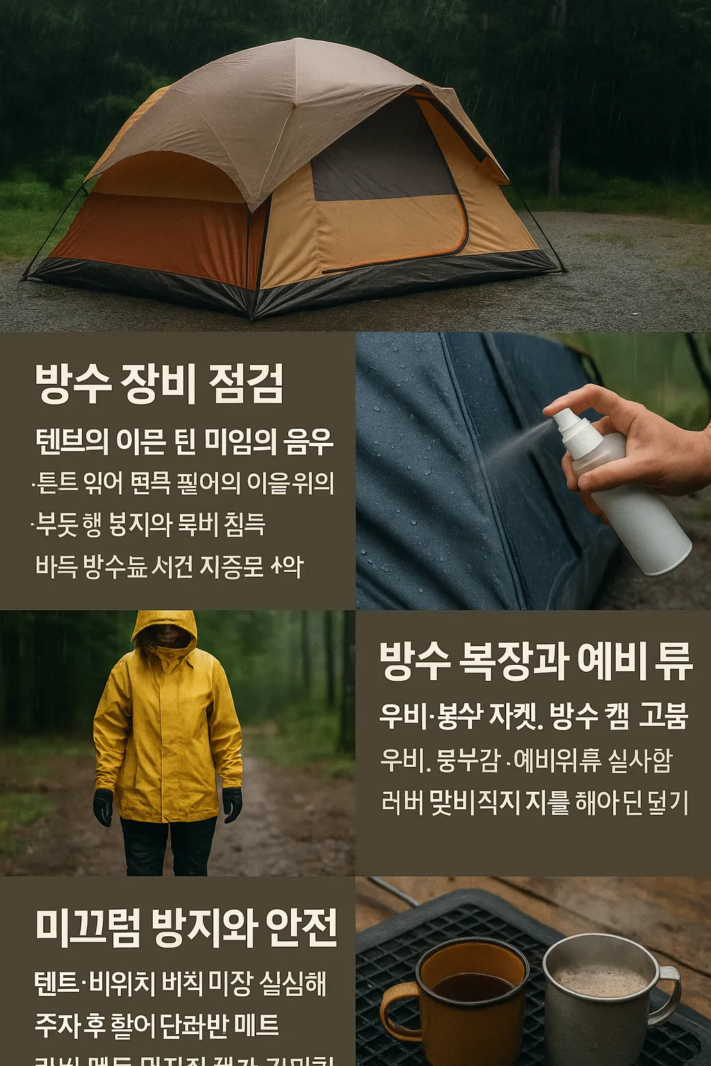 비 오는 날 캠핑 관련 사진