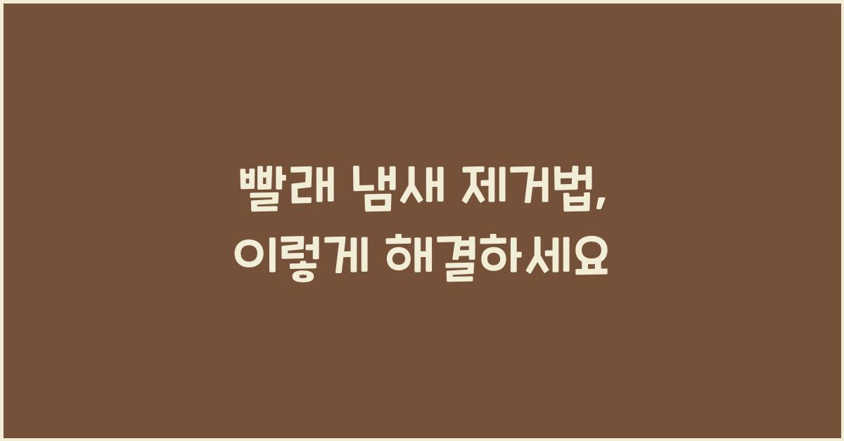 빨래 냄새 제거법
