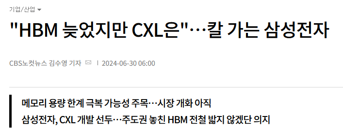 "HBM 늦었지만 CXL은"…칼 가는 삼성전자