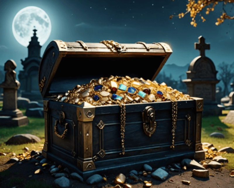 무덤과 보석과 귀중품 그림