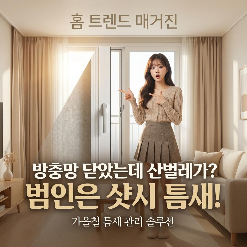 거실 샷시 틈새 1cm가 부르는 비극, 산벌레 1,000마리 막는 10초 진단법
