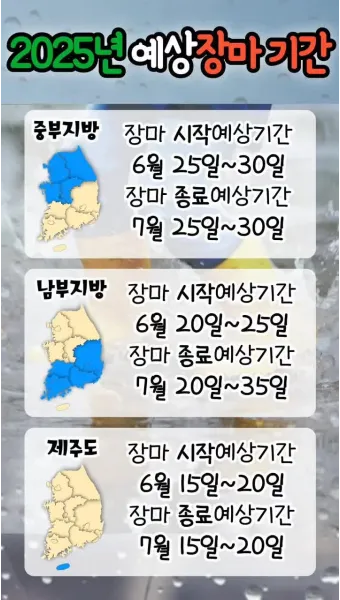 장마 예상 기간 2025년 장마철_23