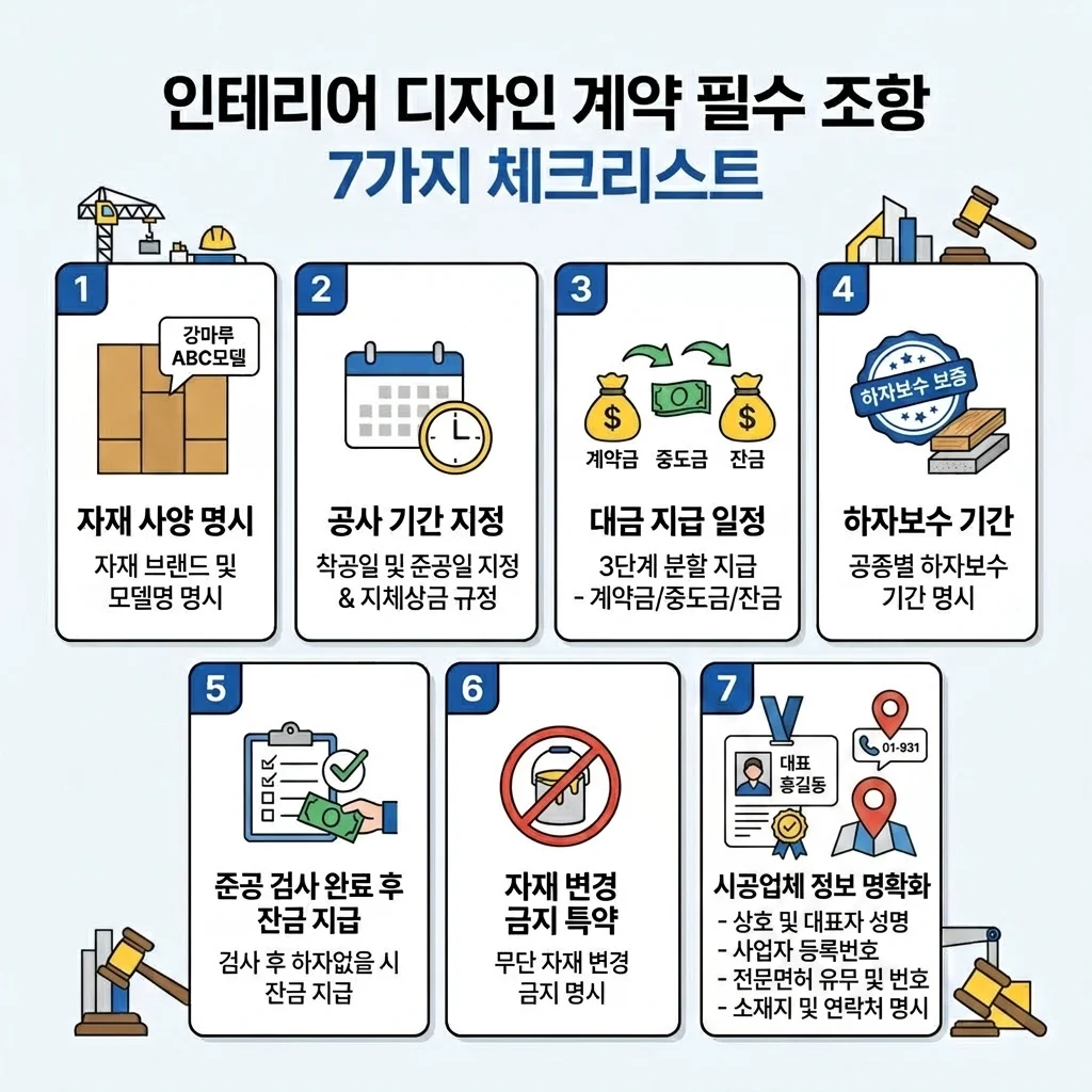 리모델링 사기 및 분쟁을 예방하는 인테리어 계약서 7가지 필수 조항 체크리스트