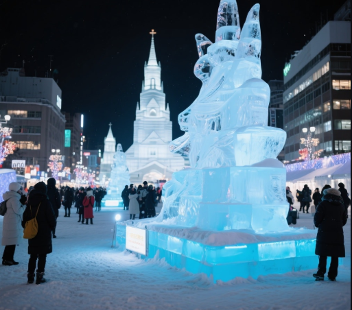일본 삿포로 겨울 눈 축제, 눈 조각과 야경이 아름다운 홋카이도 여행