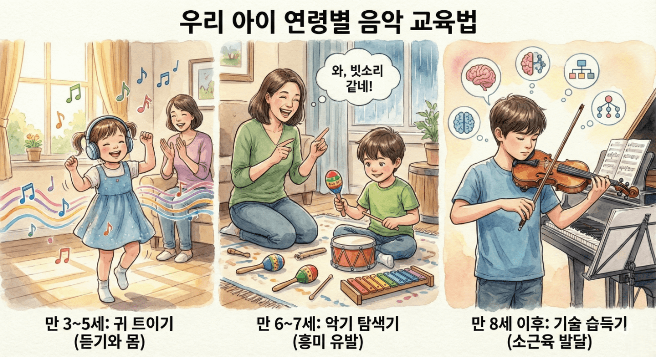 우리 아이 연령별 음악 교육법, 만3세~ 만8세이후 음악교육, 6세음악교육, 6세 악기교육