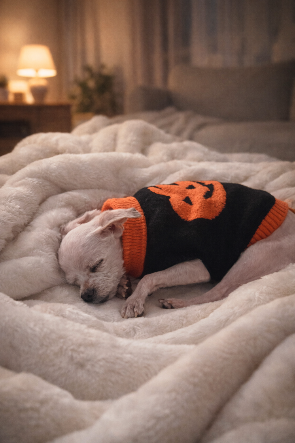 힘없이 누워있는 노령견 강아지 모습