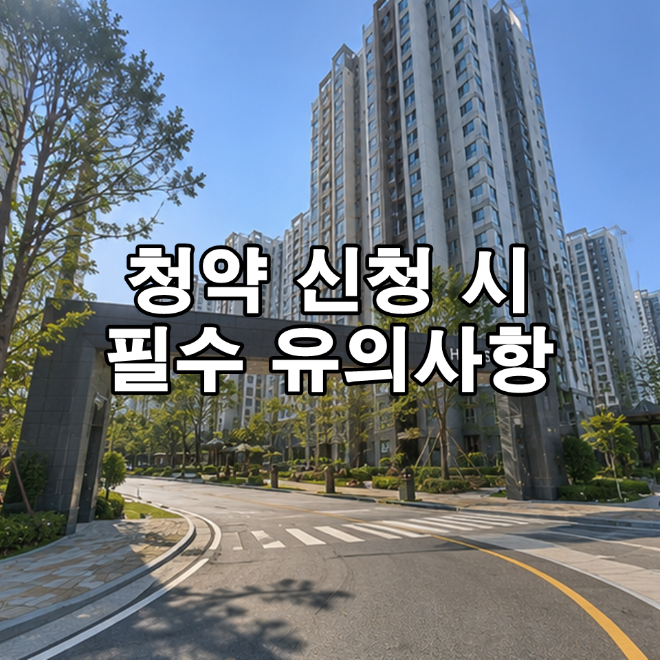 청약 신청 시 유의사항